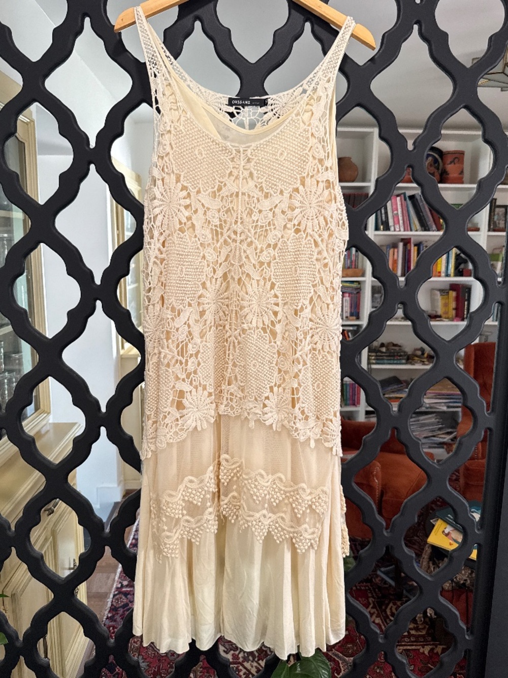 Origami crochet lined dress